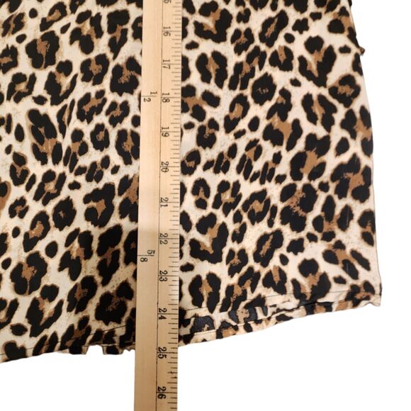 A Love Story Leopard Print Tie-Neck Blouse | Women’s XL | Long Sleeve, Polyester - Picture 6 of 9